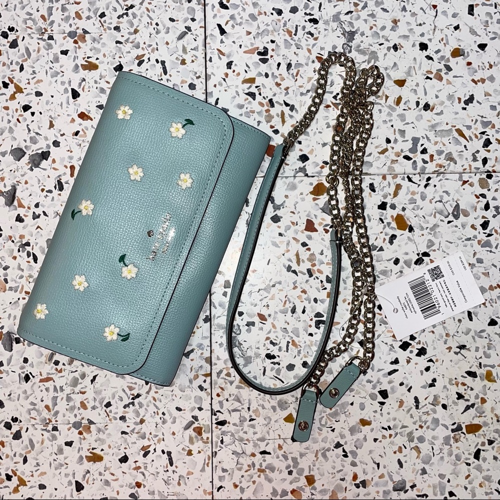 Kate Spade Darcy Embroidered Leather Chain Wallet - Picture 4 of 5